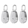 thumbnail image 2 of Jeu de Poulies Simples, Acier Inoxydable 3Pcs Bloc de Poulies Simples Robuste pour Pont Bateau, 2 of 8