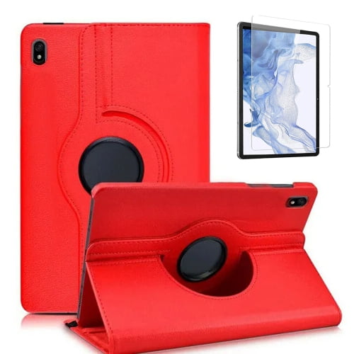 SuperShield Rotating Case for Samsung Galaxy Tab S10 Ultra/Tab S9 Ultra/Tab S8 Ultra 14.6-Inch Case with Screen Protector Slim Stand Protective Tablet Cover - Red