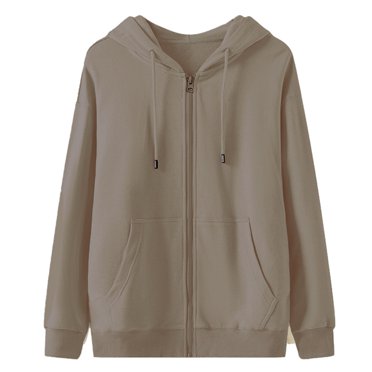 Chandail à Capuchon à Fermeture à Glissière Intégral pour Homme Unisexe à Manches Longues, Chandail à Capuche Léger avec Cordon de Serrage, Veste Zippée avec Poches