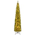 thumbnail image 1 of Costway 9 FT Pre-Lit Pencil Christmas Tree with 400 LED Lights & 699 Branch Tips Party, 1 of 10