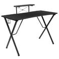 thumbnail image 3 of Bowery Hill Gaming Desk and Racing Swivel Chair Set in Black and Pink, 3 of 9