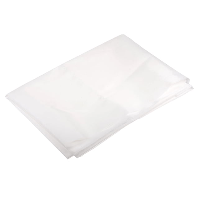 Unique Bargains 50 Micron Paint Nylon Mesh Filter Woven Net Sheet Filter Cloth, measuring 39 inches by 50 inches, shown folded. Made of durable, high-temperature resistant nylon material, suitable for paint filtering, home brewing, and chemical industry applications. The fine mesh prevents clogging and ensures smooth flow.