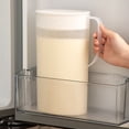 thumbnail image 4 of Cold Water Pitcher for Refrigerator - Plastic Water Kettle 2 Liter Large Capacity Pitcher with Strainer Lid Heat Resistant Household, White, JKODE, 4 of 7