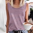 thumbnail image 2 of UPPADA Débardeur Décontracté pour Femme Grande Taille Col Rond T-Shirt Basique Fluide Sans Manches pour l'Été Vacances Rose,3TG, 2 of 4