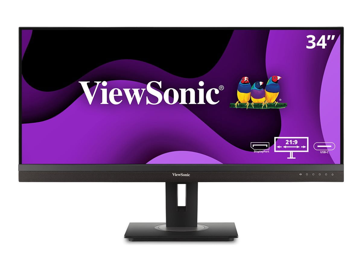 ViewSonic VG3456A 34 WQHD Ergonomic 21-9 Docking Monitor with USB C 100w & RJ45, 3440 x 1440 Resolution