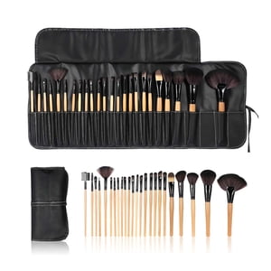 24Pcs Ensemble de brosses de maquillage professionnelles essentielles cosmétiques trousse de brosse à poudre Eyeshadow Eyeliner
