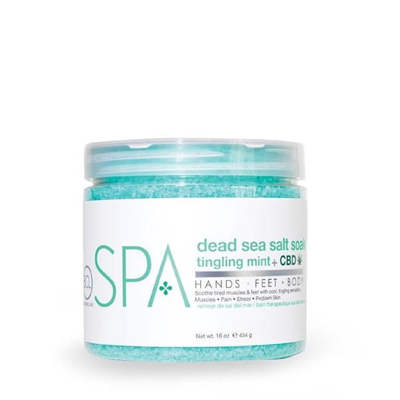 Dead sea salt soak Tingling Mint + CBD 16 oz