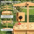 thumbnail image 4 of Outsunny Wooden Sandbox with Cover, Adjustable Canopy, Light Brown, 4 of 10