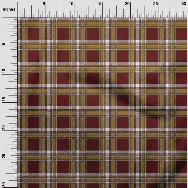 oneOone Cotton Cambric Fabric Tartan Check Print Sewing Fabric BTY 56 Inch Wide
