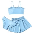 thumbnail image 1 of MIASHUI Girls Bathing Suits 3 Piece Swimsuit Summer Bikini Tankini Sets with Cover Up Short,Blue,10-12 Years, 1 of 6
