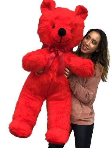 Jumbo Red Teddy Bear 46 Inches Big Plush Soft Stuffed Animal Weighs 10 Pounds Made in USA