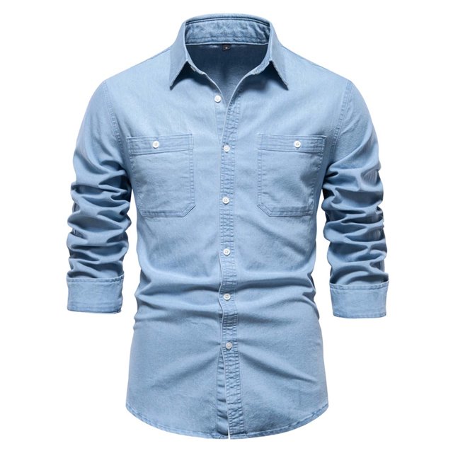 Long Sleeve Tops,Man Long Sleeve Solid Color Lapel Button Fallow T-Shirt,Long Sleeve Top