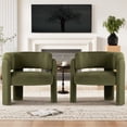 thumbnail image 2 of MALOL Ensemble de 2 Fauteuils d'Appoint en Velours, Fauteuils d'Appoint Modernes et Doux, Fauteuils Latéraux Confortables avec Accoudoirs pour Salon, Vert, 2 of 13