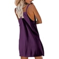 thumbnail image 3 of Robe de Tennis pour Femmes avec Shorts Intégrés, Robe de Golf d'Été Athlétique à Bretelles Spaghetti, Mini Combinaison-Robe avec Poches, 3 of 5