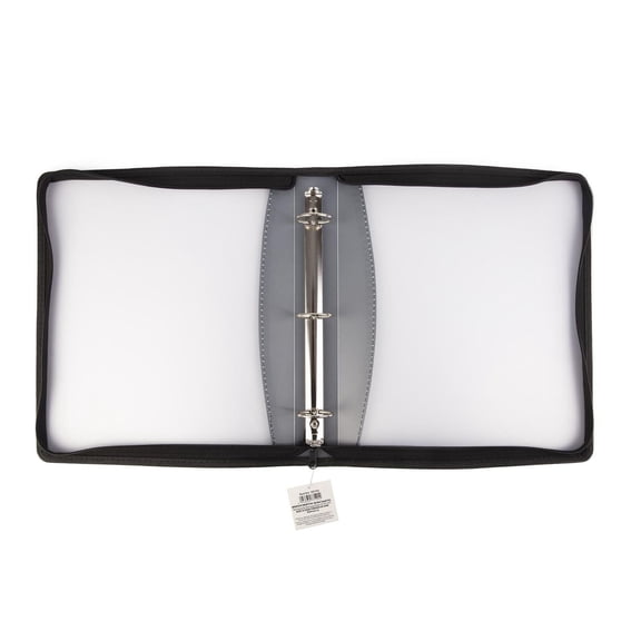 Classeur à fermeture éclair en polypropylène solide, noir, 3,8 cm (1,5 po), 30,5 cm x 34,3 cm x 5 cm (12 po x 13,5 po x 2 po)