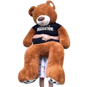 Big Plush 5 Foot  Graduation Teddy Bear Soft, T shirt says HAPPY GRADUATION