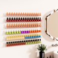 thumbnail image 2 of Clear Nail Polish Wall Rack with Removable End Caps Set of Acrylic Nail Polish Organizer Wall Mounted Fall-proof Nail Polish Sorage Shelves for Bottles, 2 of 6