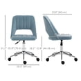 thumbnail image 3 of Vinsetto Armless Office Chair Swivel Computer Desk Chair, Sky Blue, 3 of 10