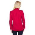 thumbnail image 2 of Ladies' CrownLux Performance Plaited Long-Sleeve Polo - RED - 2XL, 2 of 3