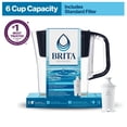 thumbnail image 1 of Brita Small 6 Cup Denali Water Filter Pitcher with 1 Brita Standard Filter, Made Without BPA, Black, 1 of 11
