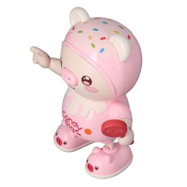 Electronic Dancing Pig, Clear Sound Endless Fun Early Education Dancing Pig Music Toy Safe Play Soft Lighting  For Outdoor Blue,Pink