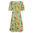 thumbnail image 5 of Ovzne Robes pour Femmes 2025 Robe pour Femme Mode pour Femmes Robe à Col Rond à Manches Courtes Imprimée Robe Chandail Robe Grande Taille à Manches Courtes Liquidation, 5 of 5