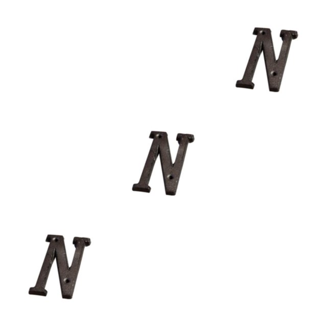 Transemion Durable And Rustproof Metal House Number Plaque For Stylish Door Decoration B17--N 3Set