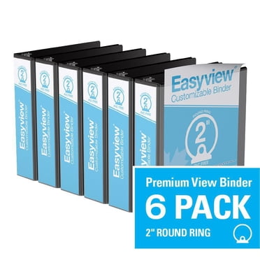 Davis Group, Easyview Premium, Round Ring, Customizable, View Binder, 6 Pack, 2"