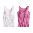thumbnail image 1 of Womens Cotton Camisole Adjustable Camisole With Frame Bra Stretch Undershirt, 1 of 6