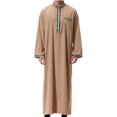 thumbnail image 2 of Birdeem Robe Musulmane pour Hommes Robe Arabe Mi-Longue Style Long Manches Longues Brodée Col Montant Poche Longue Chemise Mode Décontractée, 2 of 9
