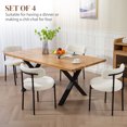 thumbnail image 4 of HOMCOM Dining Chairs Set of 4 Kitchen Chairs with Steel Legs, Beige, 4 of 10