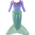 thumbnail image 1 of Little Girl Long Sleeves Mermaid Princess Costume Sequins Party Dress, 1 of 6