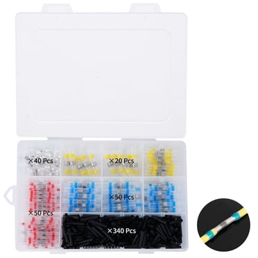 500PCS Heat Shrink Wire Connectors, Solder Sleeve Waterproof Insulated Wire Connectors, Self-Solder Wire Connectors for Marine Automotive Boat Truck Wire Joint