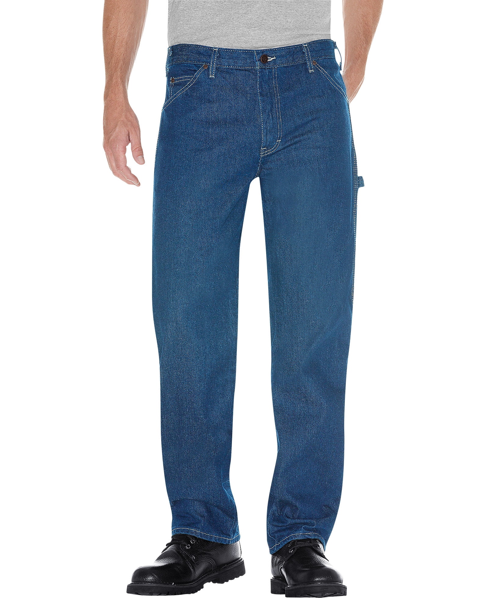Dickies Mens Carpenter Denim Utility Jeans, 32W x 34L, Stonewashed Indigo Blue