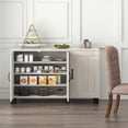 thumbnail image 4 of Costway Buffet Bahut à 3 Portes Crédence de Rangement Armoire Console Tablette Réglable Blanc Lavé, 4 of 10