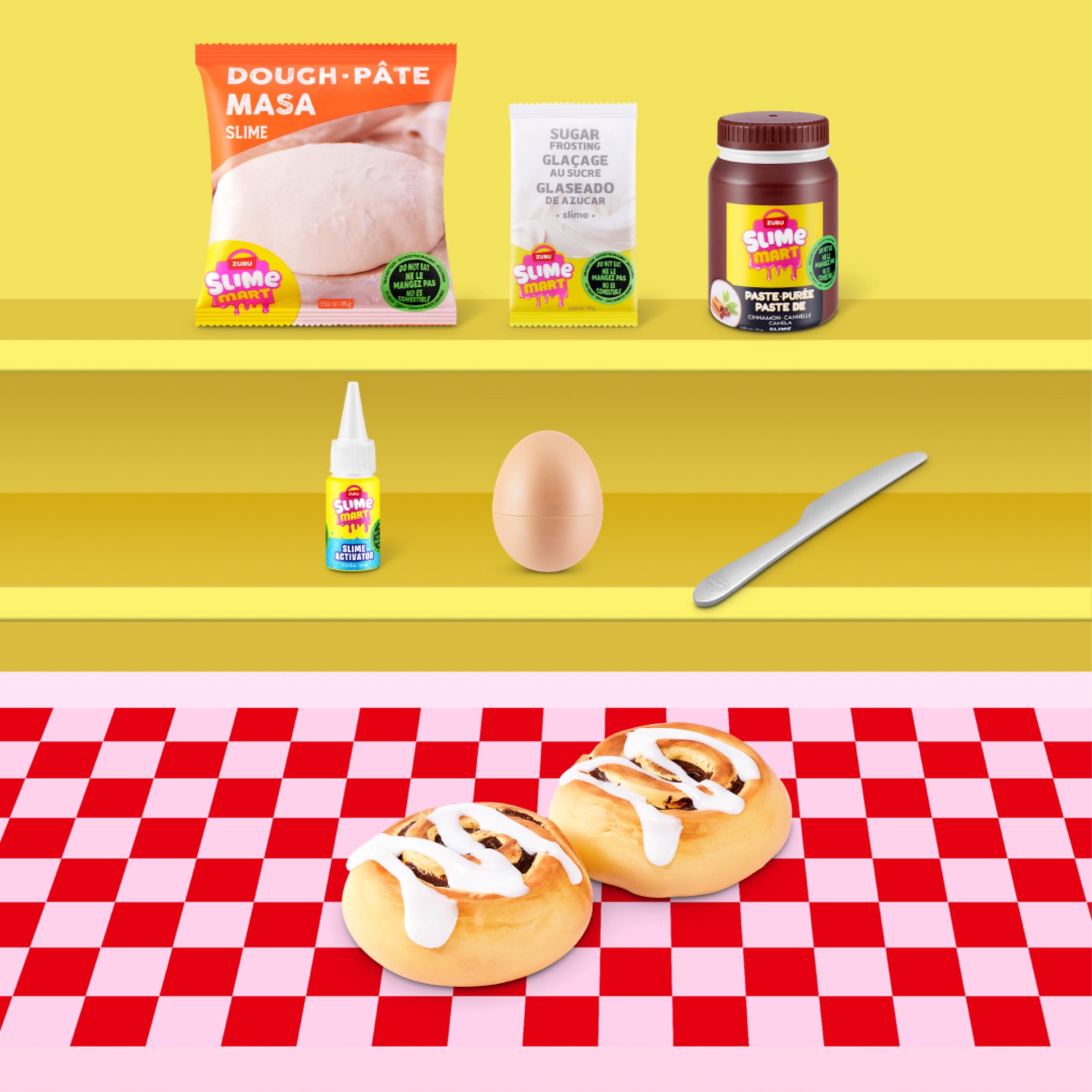 Slime Mart Shopping Bag Cinnamon Rolls by ZURU - Play Food Themed DIY Slime Kit for Kids Ages 6+