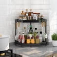 thumbnail image 1 of Vrorvz Corner Shelf Spice Rack 2 Tier Kitchen Organizers and Storage Bathroom Counter Shelf Perfume Organizer Bathroom Shelf Sturdy Long Lasting Space Storage Easy Installation Home Use, 1 of 7