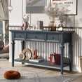 thumbnail image 1 of Table Console de Style Rétro Classique avec Trois Tiroirs Supérieurs et Tablette Inférieure Ouverte pour Entrée, Couloir et Salon, 1 of 14