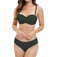 thumbnail image 1 of Women's High Waisted Bikini Two Piece Swimsuit - Vintage Retro Ruched Print Design - Push Up Support with Boyshorts Bottom, 1 of 5