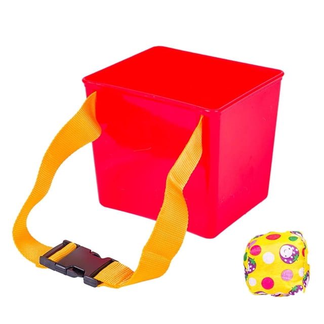 KLKCMS Seaux Poire Jeu de Lancer, Sacs de Sable à Lancer dans un Seau pour Enfants, Seau Rouge Intérieur Extérieur