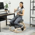 thumbnail image 2 of HOMCOM Chaise Ergonomique à Genoux, Tabouret à Genoux en Bois, Gris Foncé, 2 of 10