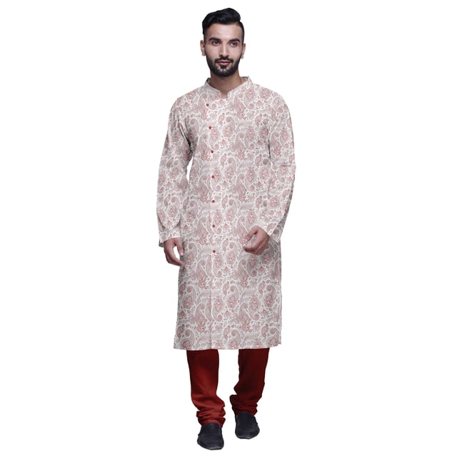 Atasi Kurta Pyjama de Fête pour Hommes Col Mandarin Manches Longues Kurta Pyjama Ethnique