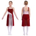 thumbnail image 3 of Oyolan Justaucorps de Danse pour Filles Sans Manches en Maille Transparente Ballet Lyrique Moderne Robe de Danse Vêtements de Performance Bourgogne 12, 3 of 7