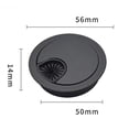 thumbnail image 2 of 50mm Desk Metal Grommet Table Cable Tidy Wire Hole Cover Chrome Brush, 2 of 6