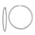 thumbnail image 1 of Boucles d'Oreilles en Argent Sterling Rhodié CZ 142 Pierres à Charnière Poignées Polies, 1 of 1