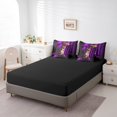 thumbnail image 4 of YST Leopard Rose Comforter Set, 7-Piece, Abstract Purple Ombre, King Size, 4 of 5