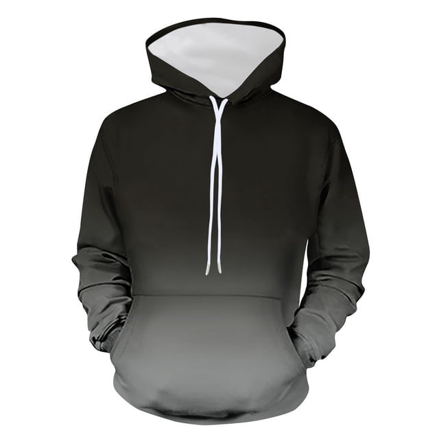 Chandail à Capuche Dégradé pour Hommes, Imprimé 3D, Chandail Décontracté à Manches Longues