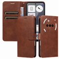 thumbnail image 3 of Wallet Case for Nothing Phone 3A Flip Cover with Card Slots, Magnetic Stand & Strap Brown, 3 of 5