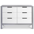 thumbnail image 3 of Carter's By DaVinci Colby Commode Double à 6 Tiroirs en Gris et Blanc, 3 of 11