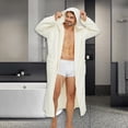 thumbnail image 2 of Men's Bathrobe with Hood, Soft Long Towel Robe for Men - Super Absorbent Quick Dry yet Warm, 2 of 6